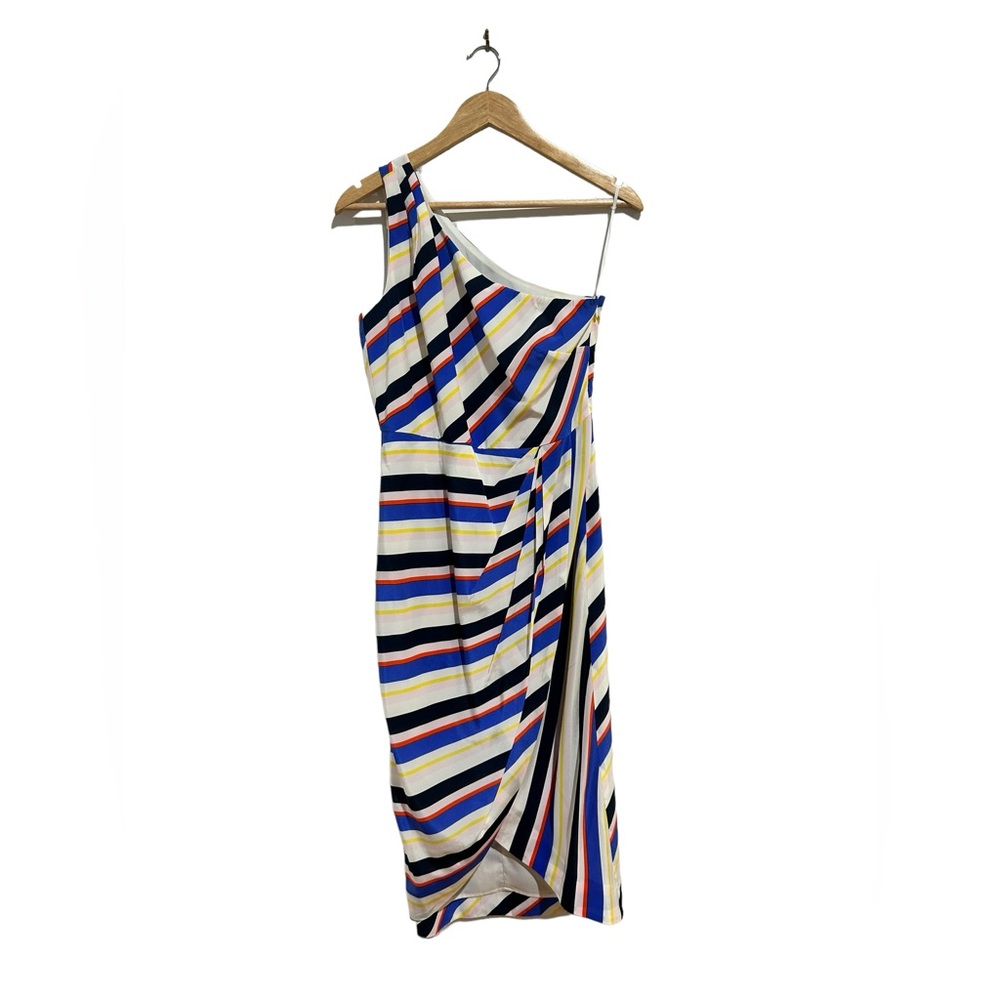 Striped J. Crew One Shoulder Dress